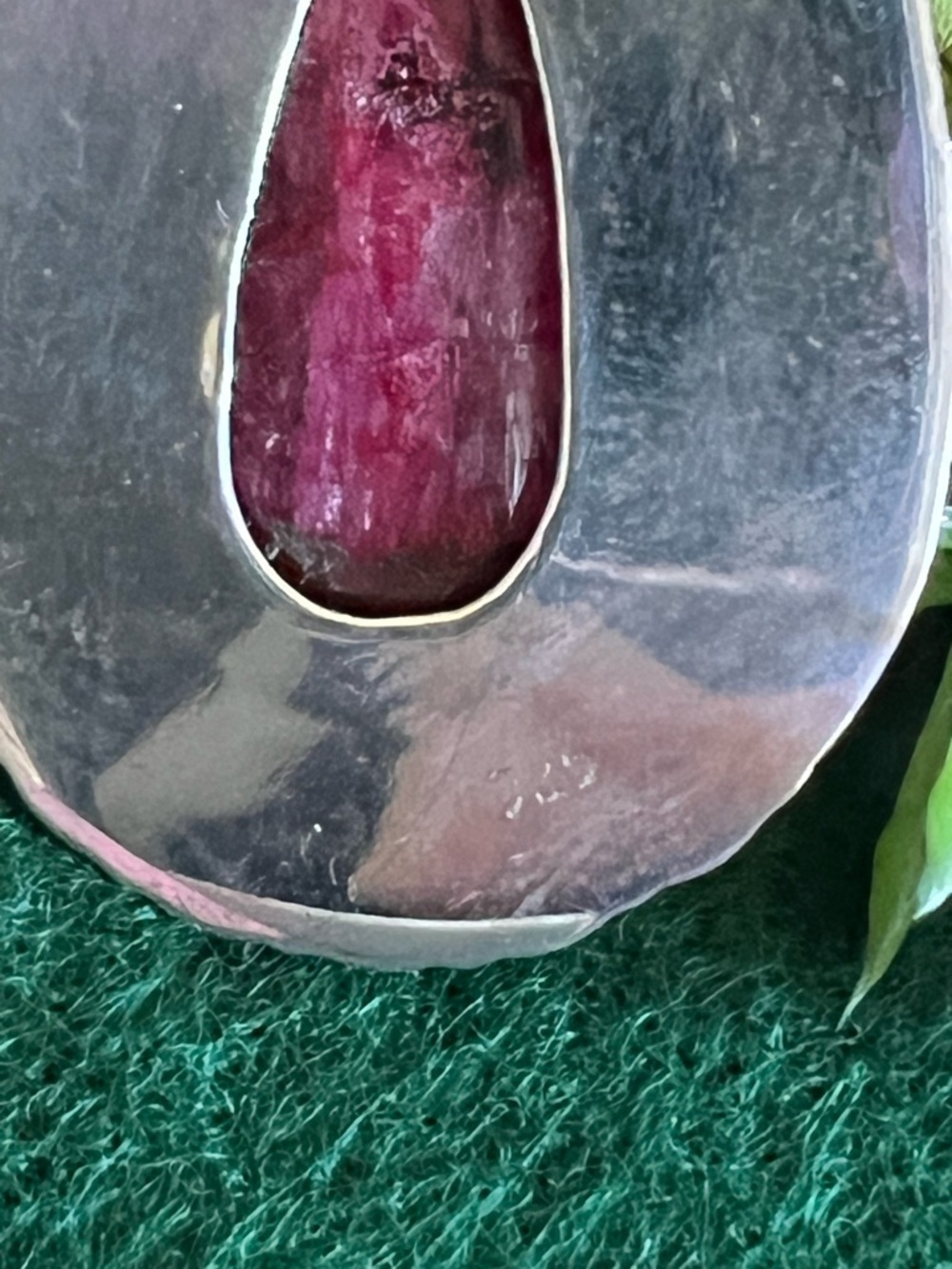 Sterling Silver Teardrop Faceted Rhodochrosite Pendant - Picture 3 of 7